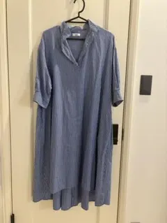 koéシャツワンピース 青と白のストライプ