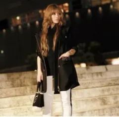 Rady♡キレイめ ミリタリーコート ビジューポケット フードコート