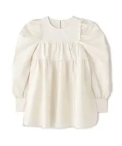 ナチュラルビューティーベーシック　ギャザーブラウス　パフスリーブ