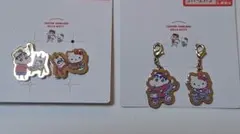 ハローキティ　クレヨンしんちゃん　ファスナーチャーム　ピンバッジ