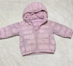 ユニクロ　フード取り外し可能　アウター 80cm パステルピンク