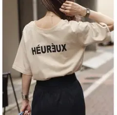 BONJOUR SAGAN 前後2WAYロゴTシャツ　ベージュ