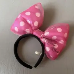 ミニーマウス ピンク水玉カチューシャ