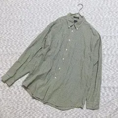 ⁠GAP ギャップ 長袖オックスフォードシャツ ギンガムチェック グリーン L