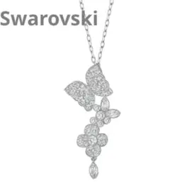 ★スワロフスキー★花と蝶★ネックレス★
