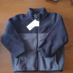 ユニクロフリースジャケット グレー/ブラック 110