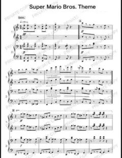 【連弾ピアノ楽譜8枚】super Mario bros. theme piano