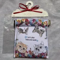 猫と花のキャンディポーチジュエリーポーチ新品　スリーcarat ひょっこり猫のサムネイル