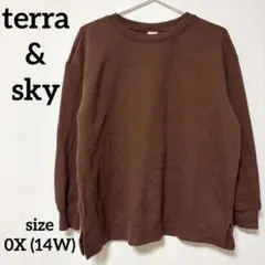 terra & sky 【size 0X (14W)】クルーネックスウェット