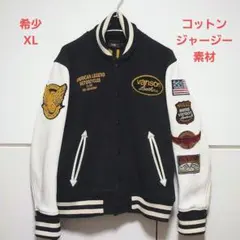 VANSON　コットン ジャージー素材　スタジャン　刺繍　ワッペン　ブラックのサムネイル