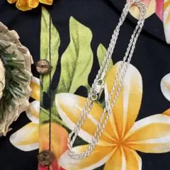 新品☆ハワイアンジュエリー　シルバー ツイストチェーン ネックレス 40㎝