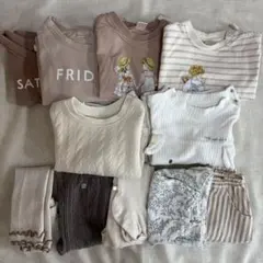 女の子　子ども服　ベージュセット　80