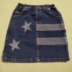 デニムカジュアルスカート 星形 120cm　moujonjon　ムージョンジョン