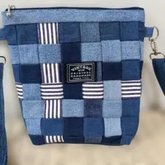 0809デニムリメイク✰編み込み✰ショルダーバッグ✰