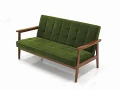 展示品　カリモク60　モケットグリーン　2人掛けソファ　ラブソファ　レトロのサムネイル