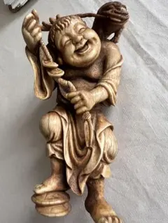 古美術 彫刻 置物 漁師 親子 古美術 彫刻 置物 漁師 親子 - メルカリ