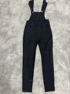 ANAP ブラック サロペット ダメージ加工