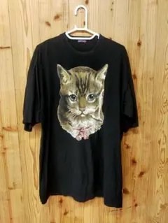 SueUNDERCOVER 猫プリント 半袖Tシャツ ブラックのサムネイル