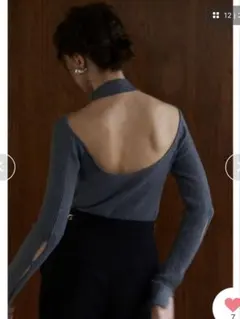 Estella.k / エステラケー ハイネックオフショルカットアウトニットのサムネイル