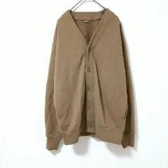 ユニクロ　ブラウン Vネックカーディガン　前面ボタン　シンプル　М