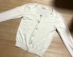 LAISSE PASSE 長袖カーディガン ビジューボタン　サイズＭ