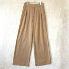 ZARA ザラ／ワイドパンツ ズボン チノ S プリーツ ベージュ レディース
