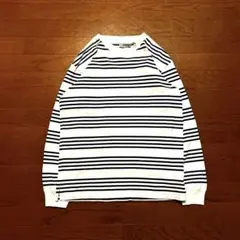 00s OLD UNIQLOボーダー長袖カットソー Mサイズ ホワイト×ネイビー