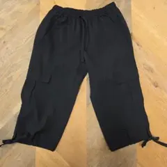 Champion カーゴクロップドパンツ ブラック 薄手 y82