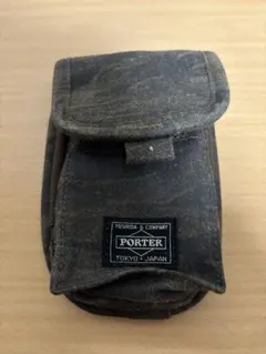 PORTER吉田カバン小物入、iPhoneポーチ ダーク茶緑タイガー美USED
