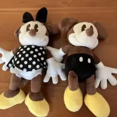 ディズニー　ミッキー　ミニーぬいぐるみ　レトロ調