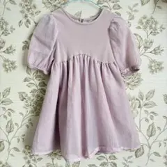petit main 薄紫 半袖ワンピース 100cm