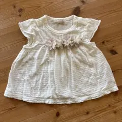 【プティマイン】フラワーモチーフ半袖Tシャツ