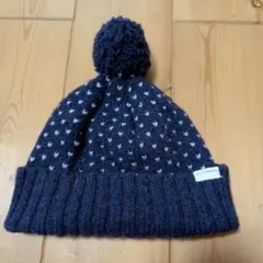 SATURDAYS ネイビー ハート模様 ニット帽