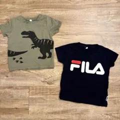FILA恐竜柄 Tシャツ 2枚セット 90cm