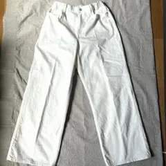 ユニクロキッズ　ワイドフィットストレートジーンズ　160 オフホワイト
