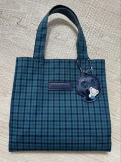 familiar ファミリア トートバッグ 青 チェック チェック 小 ギンガム