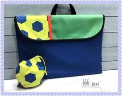 即発送★166★サッカー巾着つき★防災頭巾カバー★背もたれ★ハンドメイドのサムネイル