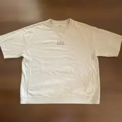 GAP ベージュ ロゴ刺繍 Tシャツ Lサイズ