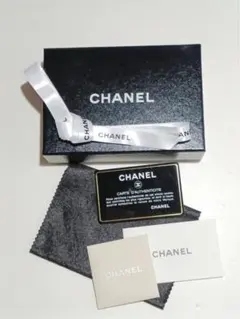 CHANEL ギフトボックス カード リボン 布 セット ブラック