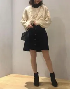 【新品タグ付き】earth music&ecology コーデュロイ台形スカート