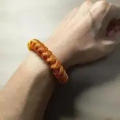 メンズ 編み込みブレスレット オレンジ