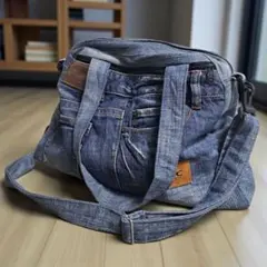 良品★デニムリメイクバック ハンドバック ショルダーバッグ 2WAY