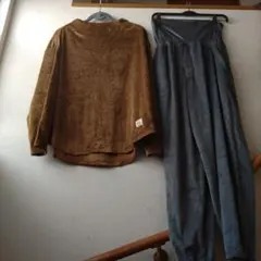 ToRiCo 　メンズナイトウェアー　ホームウェアーM キャメル　グレー