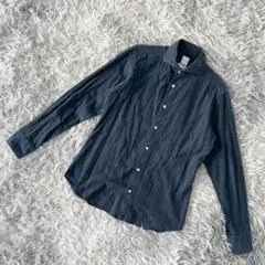 『SHIPS』シップス　長袖シャツ　TESSITURA MONTI　青(M)