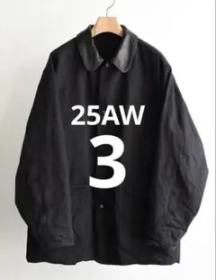 COMOLI 25AW デニムレザーワークジャケット　サイズ3