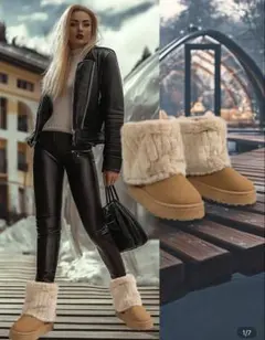 最終値下げ　ブラウン フェイクファー ムートンブーツ