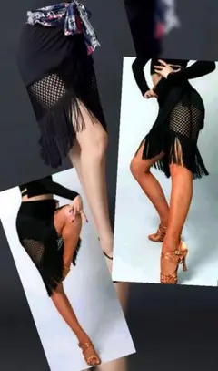 ダンスウェア・ラテンスカート【黒・Мサイズ】新品