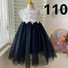 スパンコール チュール ドレス　韓国　子供服　セレモニードレス　キッズ　110