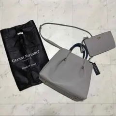 【新品タグ付】 Gianni Notaro ポーチ付き 2way バック