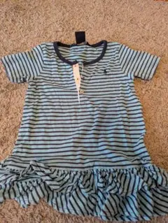 Ralph Lauren 水色ストライプ ワンピース 2/2T